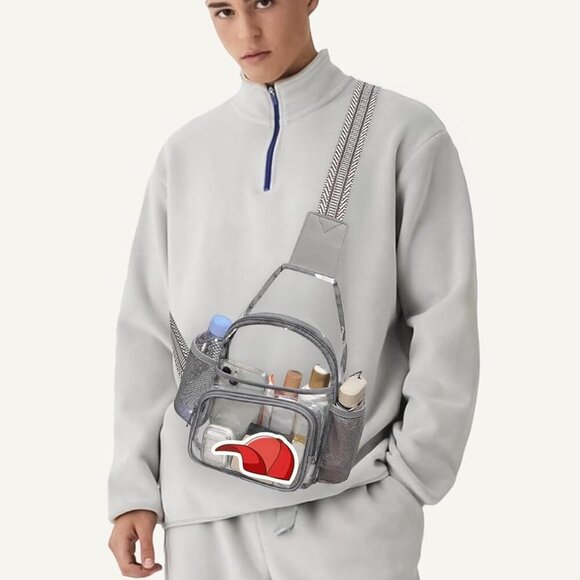 Clear Stadium Bag Unisex Large Capacity Waterproof TPU Crossbody - Picture 2 of 8